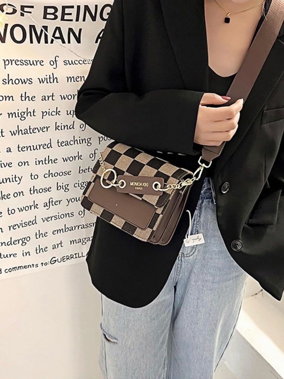 Checkered Crossbody Bag